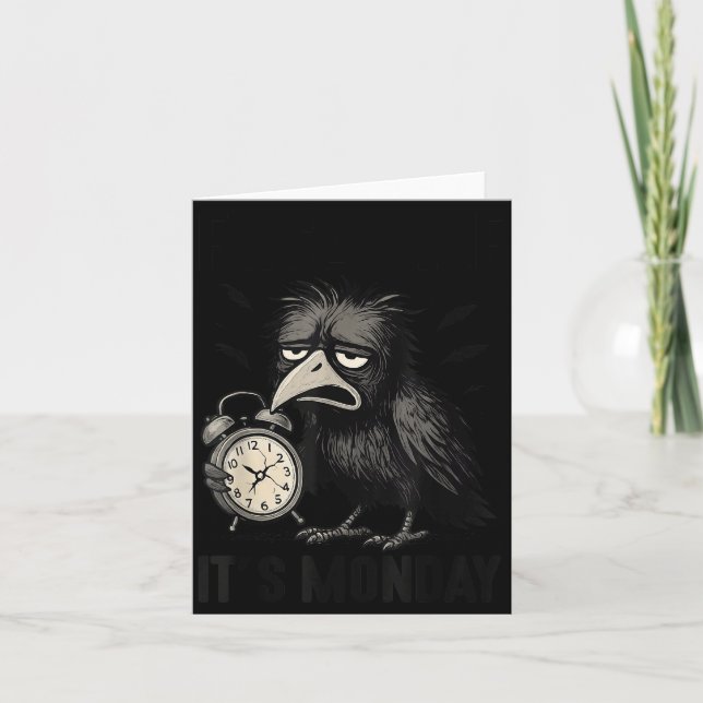 Cartão Funny F-caw-f Its Monday Black Bird Women Men  (Frente)