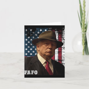 Cartão Funny Fafo Trump Foto Usa Sinalizador Usa Retroati