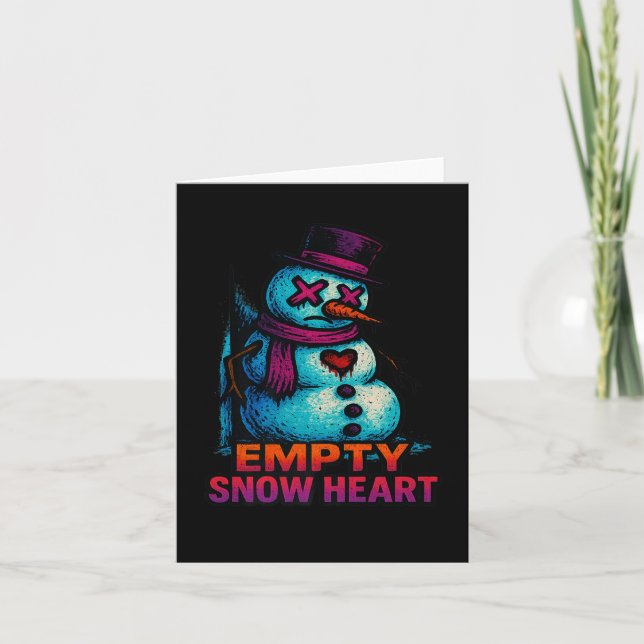 Cartão Funny Family Christmas Empty Snow Heart Snowman Pr (Frente)