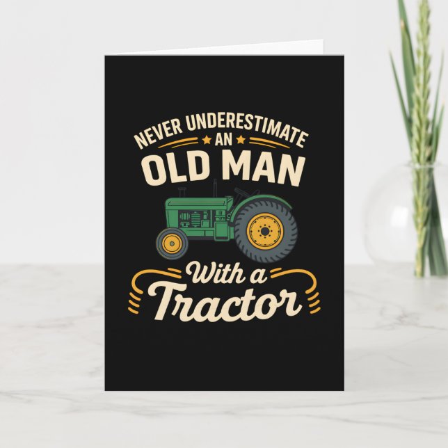 Cartão funny Farming agriculture Never Underestimate  (Frente)