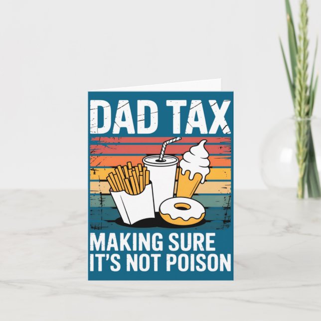 Cartão Funny Fast Food Ison Tester Gift Retro Dad Tax  (Frente)
