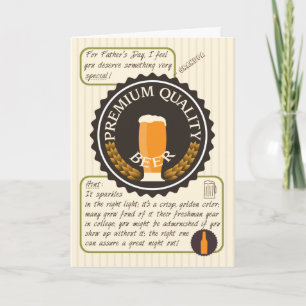 Cartão Funny Father's Day Retro Beer Label for Grandpa