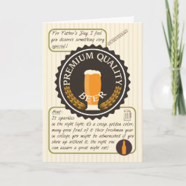 Cartão Funny Father's Day Retro Beer Label for Sweetheart