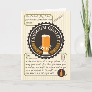 Cartão Funny Father's Day Retro Beer Label for Sweetheart