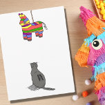 Cartão Funny Fiesta Cat Watching Piñata Birthday<br><div class="desc">Fun birthday card featuring a stand-off between a cat and a birthday piñata!  Who will win?  Wish someone a happy birthday with this sweet and relatable birthday card!</div>