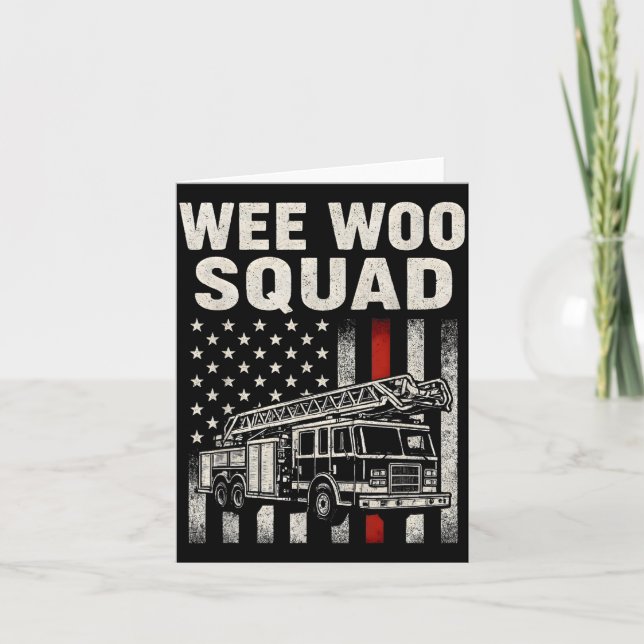 Cartão Funny Firefighter Art For Men Women Kids Fire Truc (Frente)