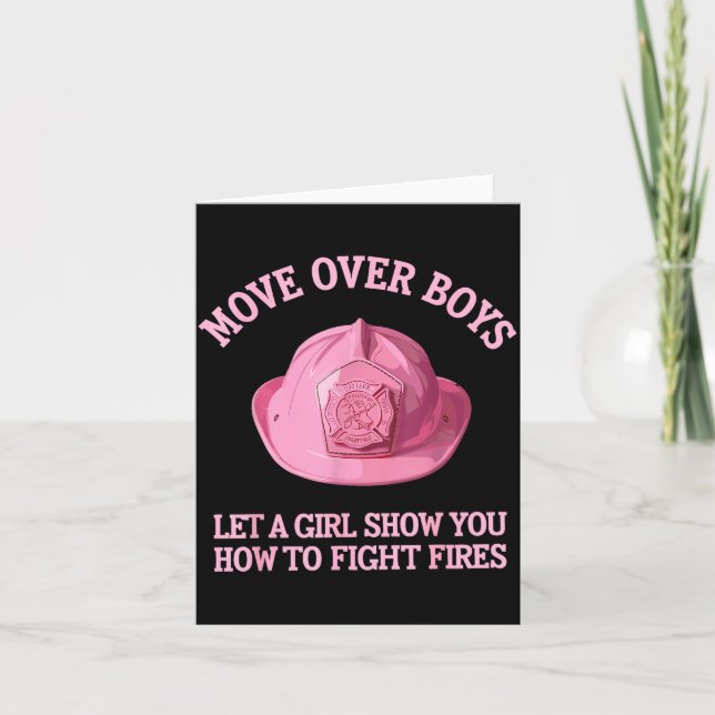 Cartão Funny Firefighter Art For Women Girls Fire Fighter (Frente)