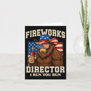 Cartão Funny Fireworks Diretor Bigfoot 4 De Julho Usa F
