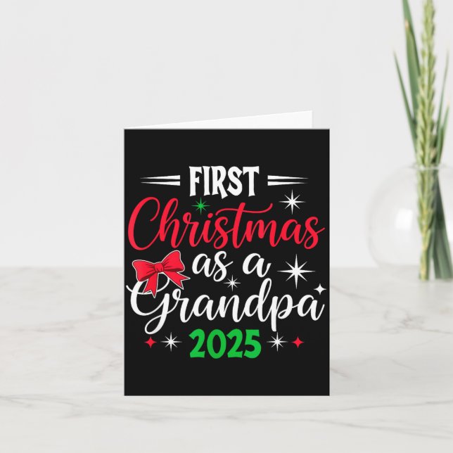 Cartão Funny First Christmas As Grandpa 2025 Matching Coq (Frente)