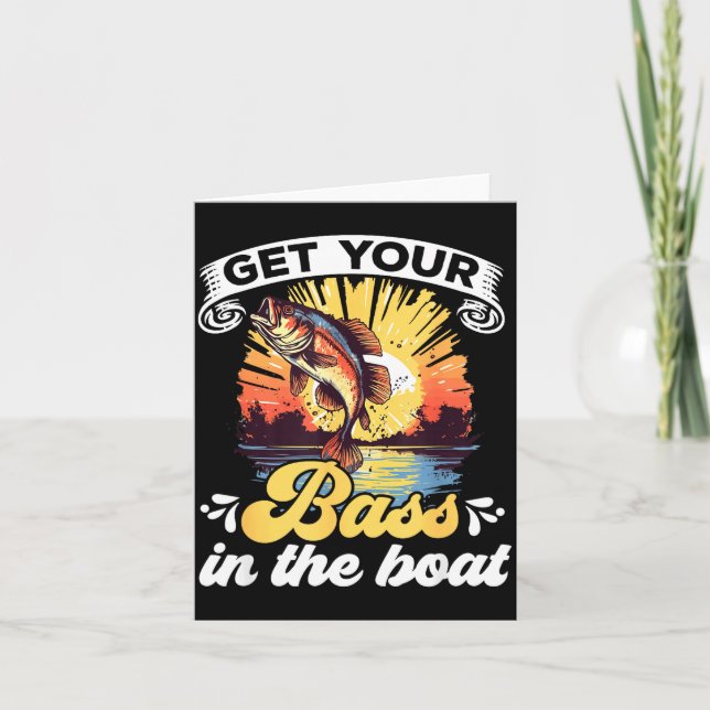 Cartão Funny Fishing Quote Hooked On B Fishing  (Frente)