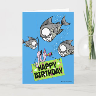 Cartão Funny Fishing Themed Birthday Card