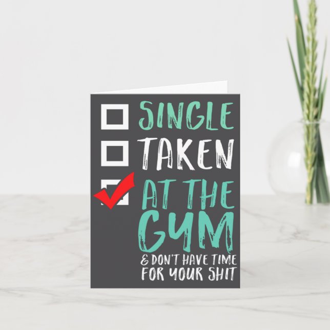 Cartão Funny Fitness Workout Single Taken At The Gym  (Frente)