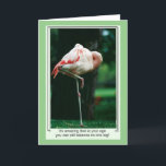 Cartão Funny Flamingo Birthday Card<br><div class="desc">Somone's getting older, and what better time to send a funny birthday card, right? Our "Funny Flamingo Birthday Card" fits the bill for poking a little fun at the effects of turning into a senior citizen. Or even just to send to someone who's gone over the hill! Our "Bird-brained Flamingo"...</div>