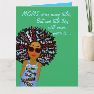Cartão Funny Fly Word Art African American Madre