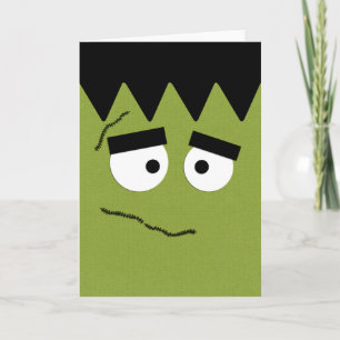 Cartão Funny Frankenstein Face for Halloween