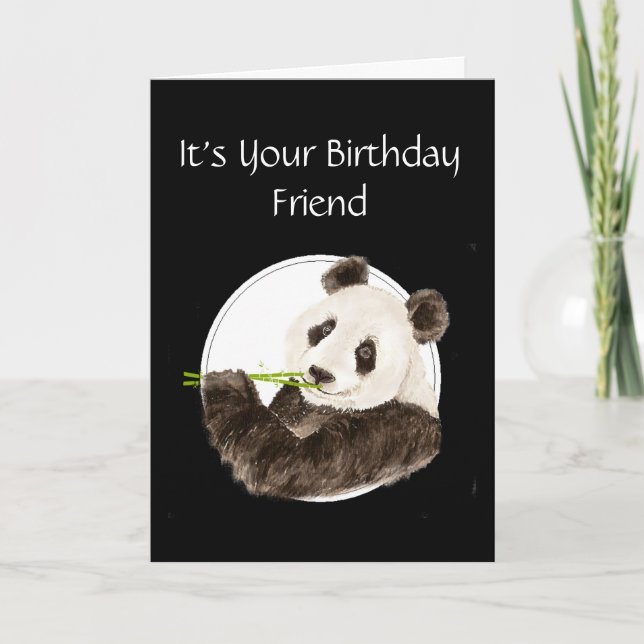 Cartão Funny, Friend Birthday, Panda, Asian Bear (Frente)
