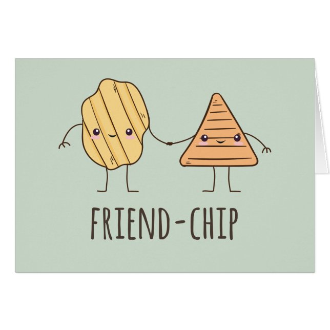 Cartão Funny Friend-chip potato chips (Frente Horizontal)
