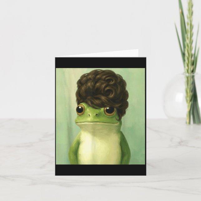 Cartão Funny Frog Beehive Bob Haircut Meme  (Frente)