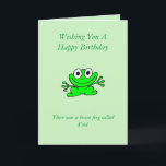 Cartão Funny Frog Birthday Card<br><div class="desc">Funny,  brave frog verse,  children,  adults</div>