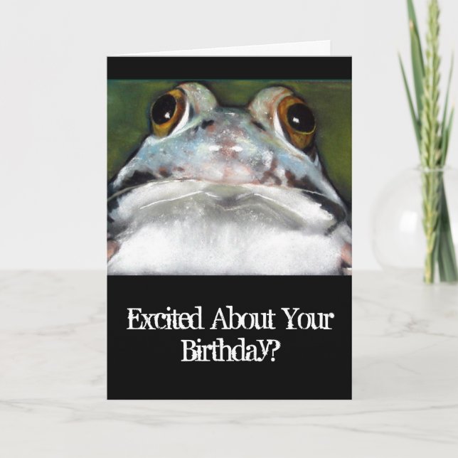 Cartão Funny Frog, Birthday Card: Original Art (Frente)