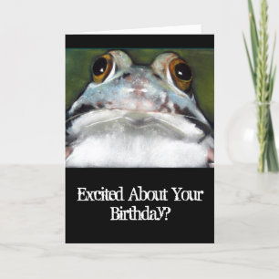 Cartão Funny Frog, Birthday Card: Original Art