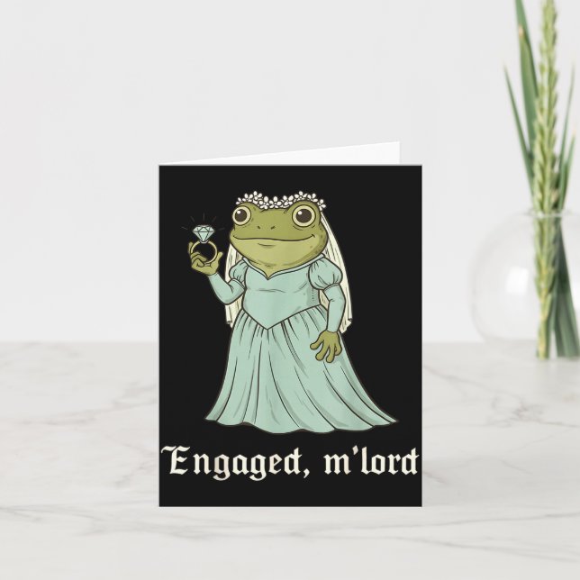 Cartão Funny Frog Engagement Matching Couples Tee Snarky  (Frente)