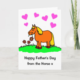 Cartão Funny From the Horse Cartoon Fathers Day Card