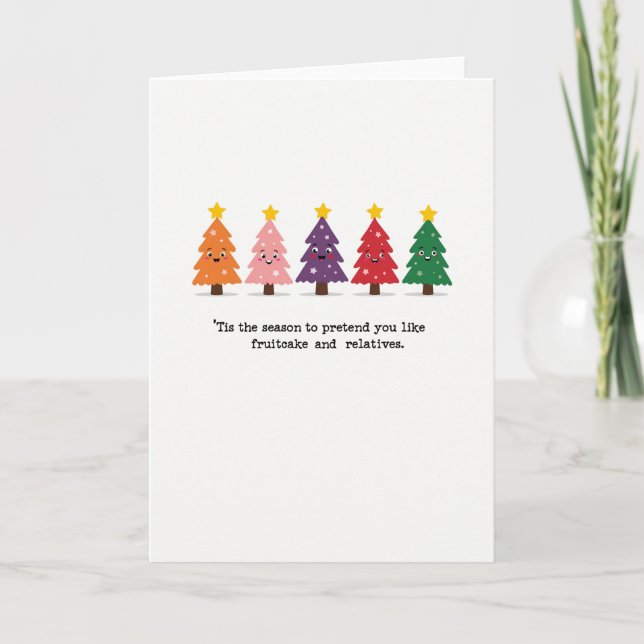 Cartão Funny Fruitcake Relatives Christmas Card Quote (Frente)