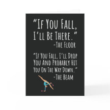 Funny Fun Gymnastics Cards Beam Humor For Her Girl