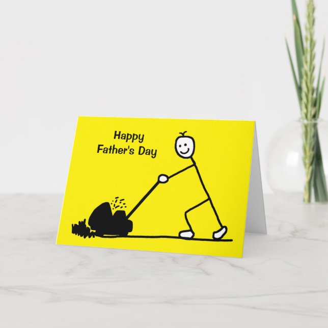 Cartão Funny Gardener Cartoon Father's Day (Frente)