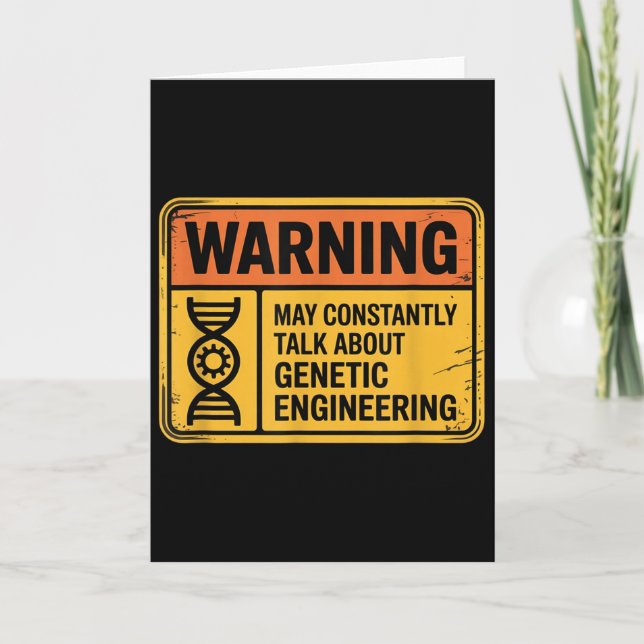 Cartão Funny Genetic Engineering Warning Sign Bioengineer (Frente)