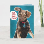 Cartão Funny German Shepherd Puppy 75th Birthday Card<br><div class="desc">Who can resist this illustration of a cute German Shepherd puppy with his ear cocked and a talk bubble that says, "75? Did I hear right?". Inside the card says, "No way! In dog years that would be, uh... Never mind, thank dog you’re alive! Happy Birthday!" Cuteness with a twist!...</div>