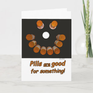 Cartão Funny Get Well Pills Make  Happy Faces