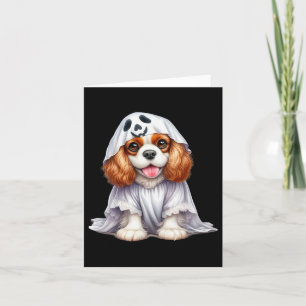 Cartão Funny Ghost Cavalier King Charles Spaniel Dog Love