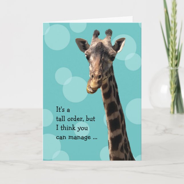 Cartão Funny Giraffe Birthday Card (Frente)