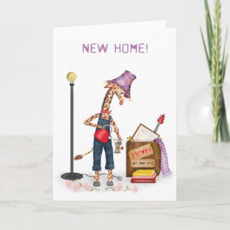 Cartão Funny giraffe new home card