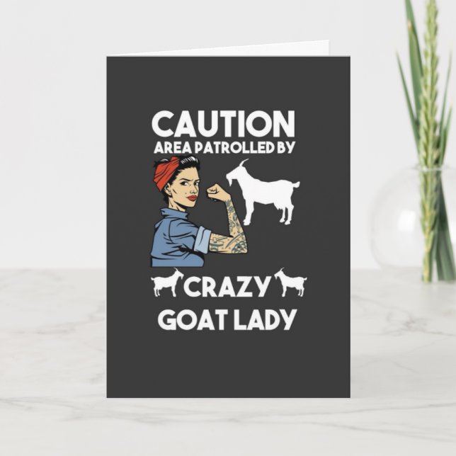 Cartão Funny Goat Cards For Women Lady Girls Her Farmer (Frente)