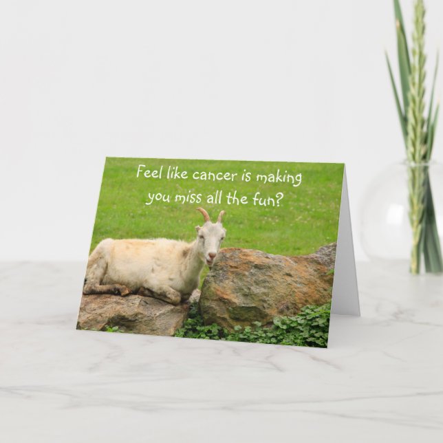 Cartão Funny Goats Cancer Support Card (Frente)