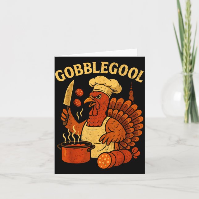 Cartão Funny Gobbol Italian Gobble Turkey Day Fall Thanks (Frente)