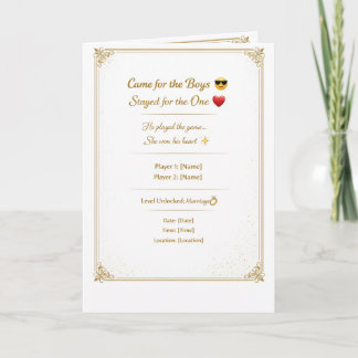 Cartão Funny Gold Wedding Invitation Template | Modern Ed