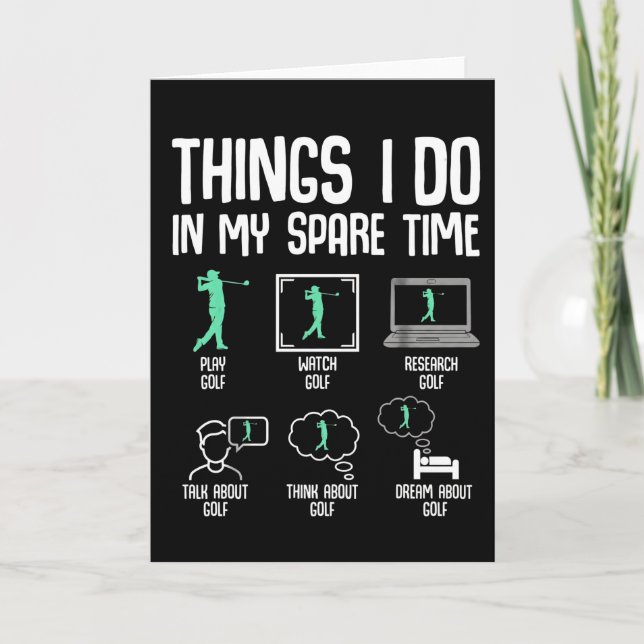 Cartão Funny Golf Lover Spare Time Golfer Life Course  (Frente)