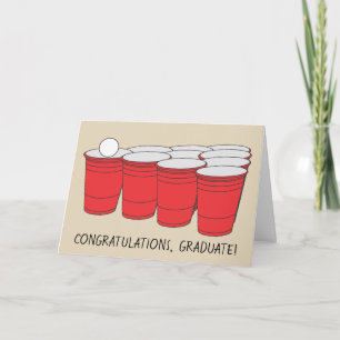 Cartão Funny Graduation Beer Pong "Touch and Go" Custom