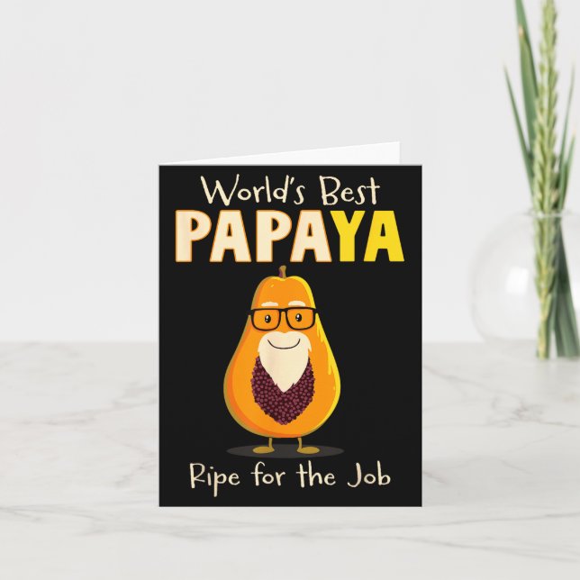 Cartão Funny Grandfather World's Papa Papaya Pun  (Frente)