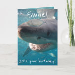 Cartão Funny Great White Shark Birthday<br><div class="desc">The best birthday card ever! Funny and with the coolest Great White Shark images you've ever seen! Feel free to personalise the card to your perfection! The great white shark (Carcharodon carcharias), also known as the great white, white shark or white pointer, is a species of large mackerel shark which...</div>