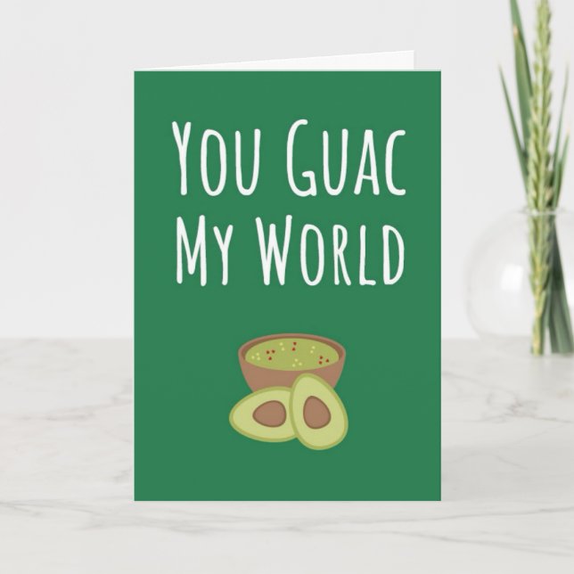 Cartão Funny Green Guacamole Cards Avocado Cute Pun Fruit (Frente)