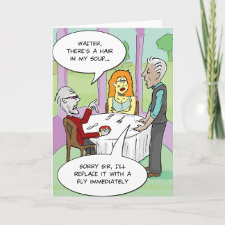 Cartão Funny Greeting card - Hair in my soup