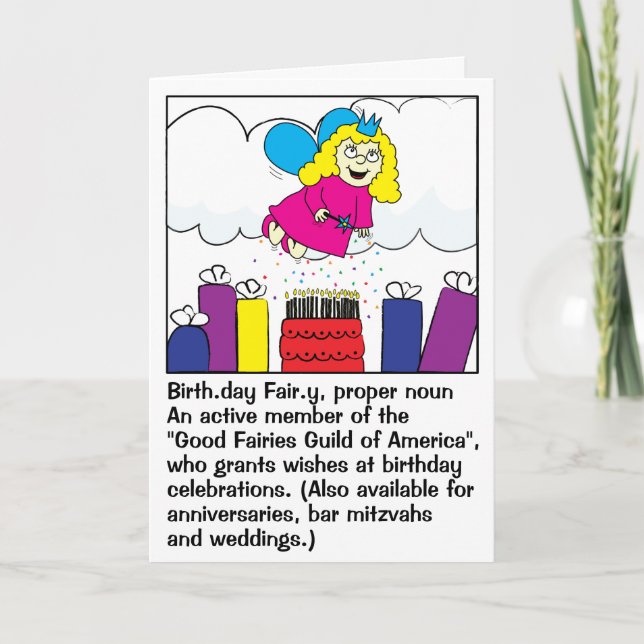 Cartão Funny Greeting Card Happy Birthday Fairy (Frente)