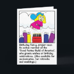 Cartão Funny Greeting Card Happy Birthday Fairy<br><div class="desc">Humorous, Birthday Greeting Card. "Fairy" Funny Birthday card for your ever-loving, special someone! Personalize by deleting text and adding your own wording on the outside or inside of this card. Choose your favorite font style, color, and size. Size: Standard, 5" x 7" Thank you, hello, or I love you, custom...</div>