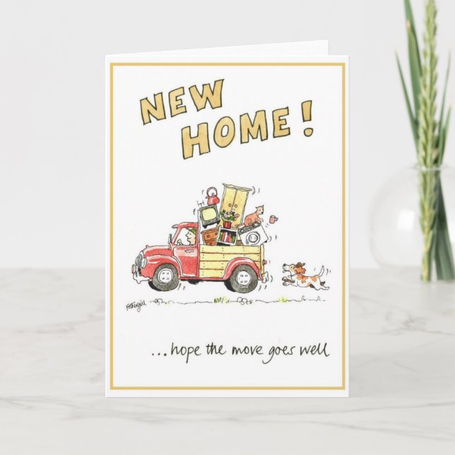 Cartão Funny greeting card - new home (Frente)