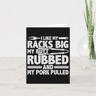 Cartão Funny Griling Pork Rub Fumante Churrasco Carne Fum